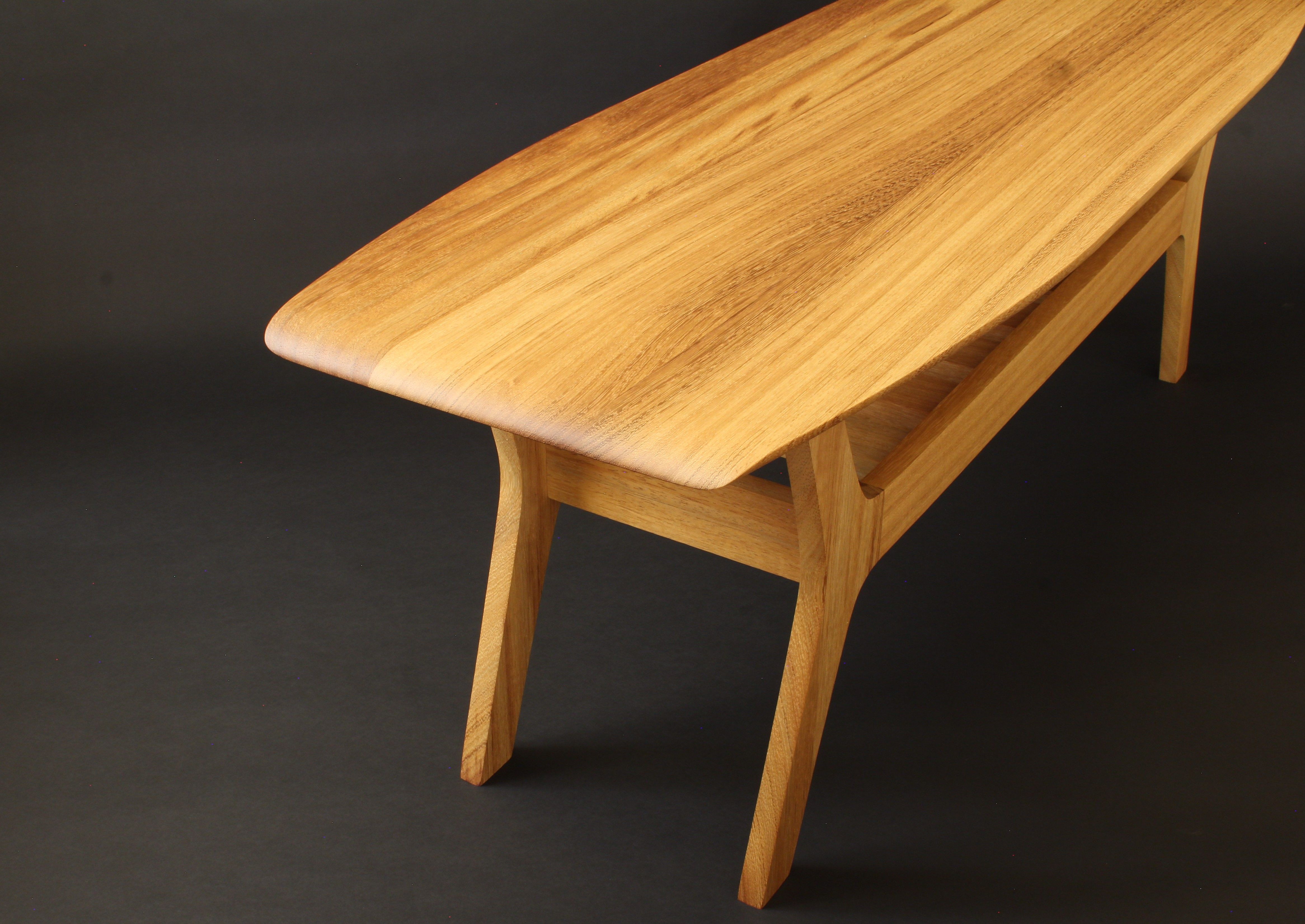 Buy Hand Made Noll Wide Body Danish Surfboard Coffee Table In Iroko