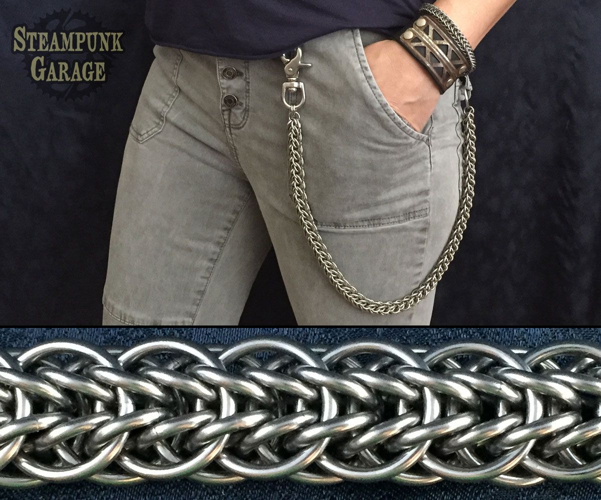 Custom Made Wallet Chain - Black Or Silver Steel - Heavy Duty Industrial  Strength 14 Swg by Steampunk Garage