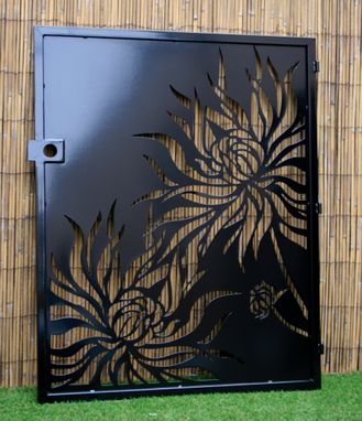 Custom Made Metal Art Gate With Flowers - Chrysanthemum Gate - Decorative Steel Flower Panel - Garden Gate