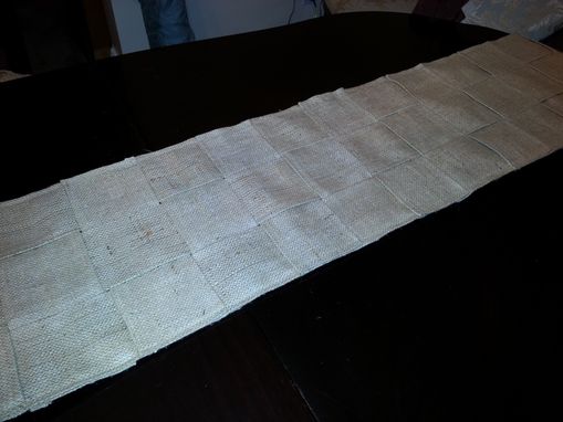 Custom Made Neutral Burlap Table Runner