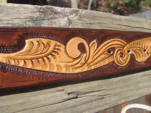 Custom Made Personalized Hand Carved Leather Dog Collar