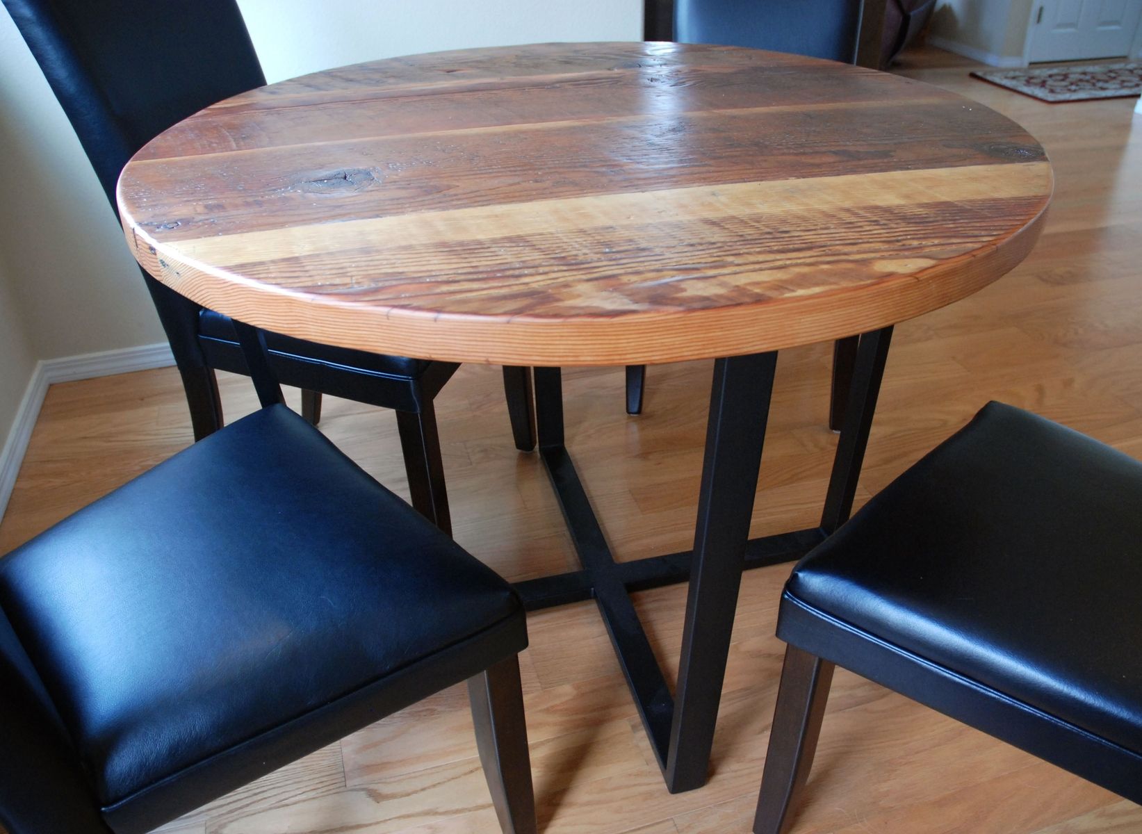 Hand Crafted Reclaimed Timber Round Dining Table by Jonathan January ...