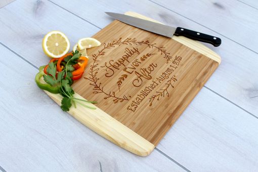 Custom Made Personalized Cutting Board, Engraved Cutting Board, Wedding Gift – Cb-Bam-Wal-Happily Ever After