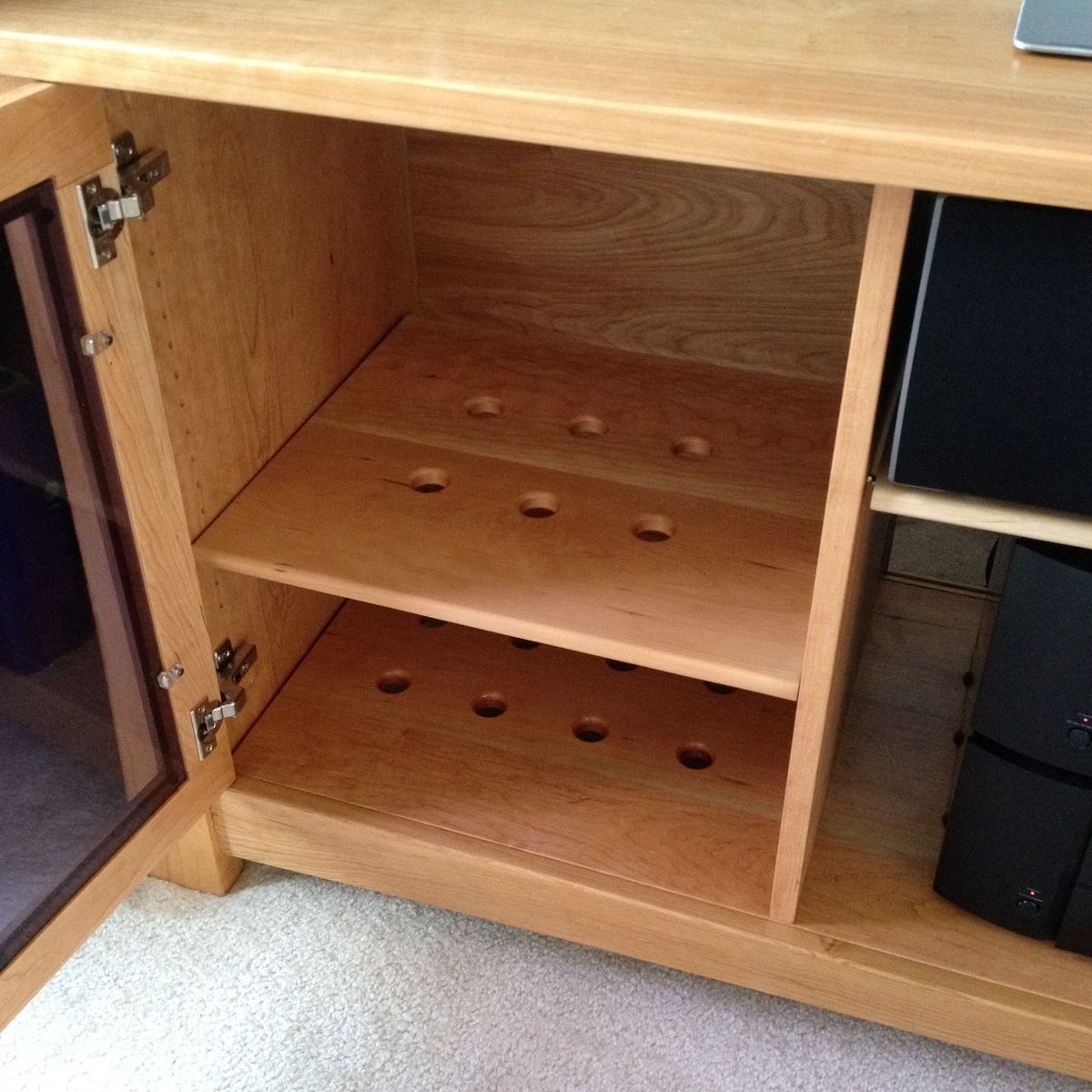 Hand Crafted Art's And Crafts Tv Stand / Console (Purple Moon) by Mark Palmquist Design