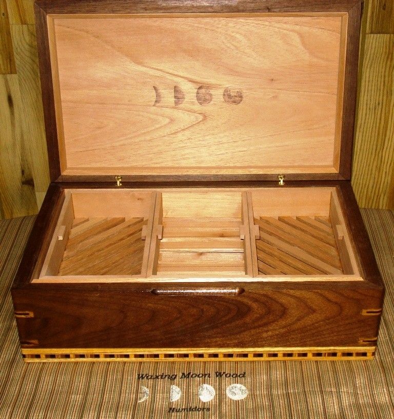 Handmade Custom Humidor "Full Moon Series" by Waxing Moon Wood
