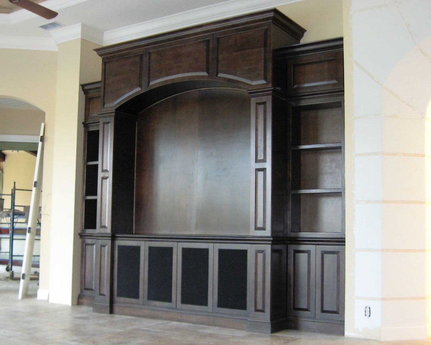 Hand Made Contemporary Entertainment Center by Gideon's & Trim