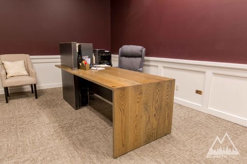 Custom Made Modern Wood + Steel Reception Desk