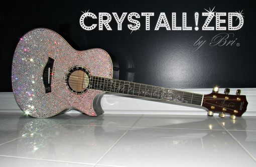 Custom Made Custom Crystallized Guitar Bling Bedazzled Instrument Acoustic Or Electric Genuine European Crystals