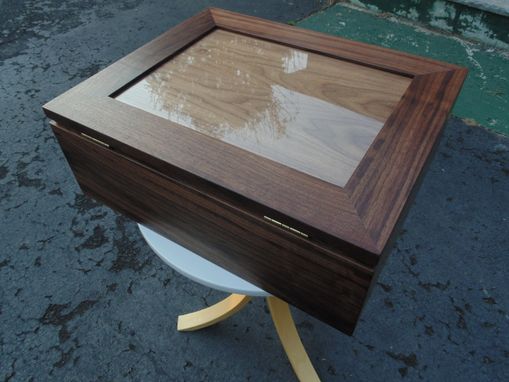Custom Made Solid Walnut Keepsake Box W/ Picture Frame Lid