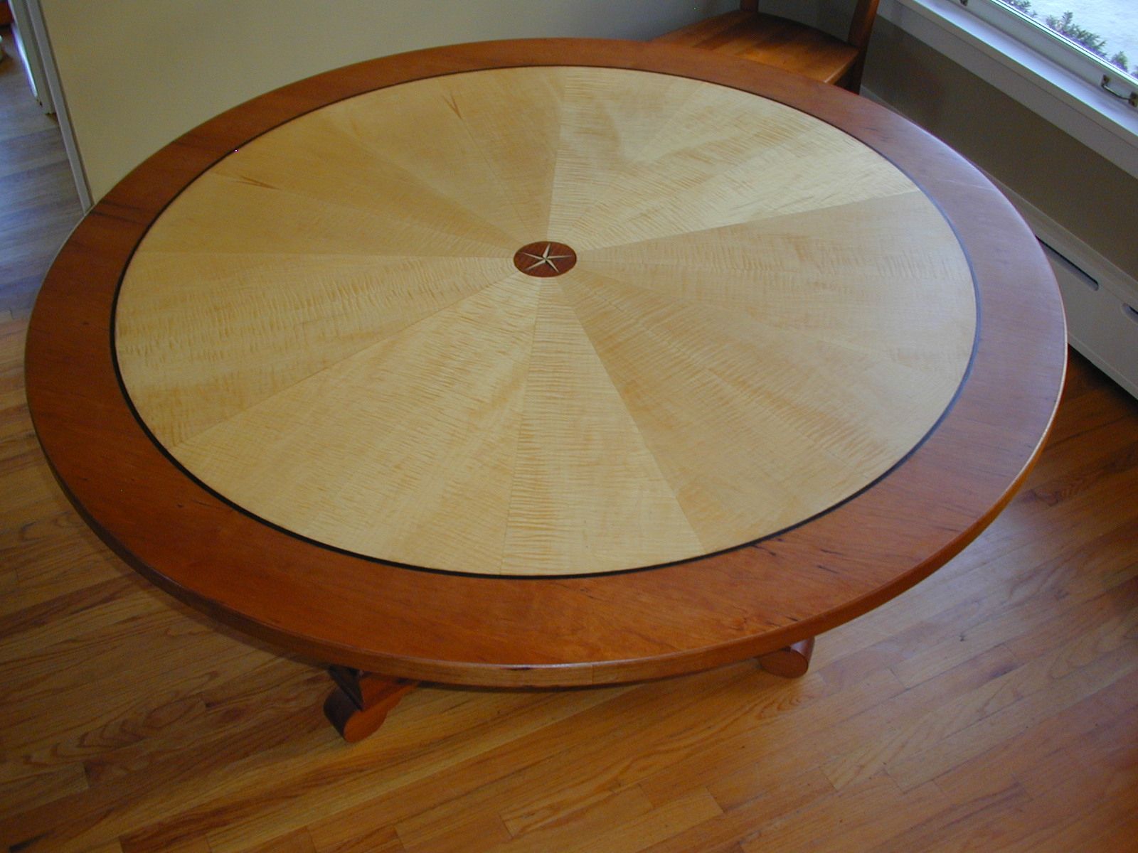 Hand Made Cherry/Maple Veneered Dining Table by Chatham Place, Ltd