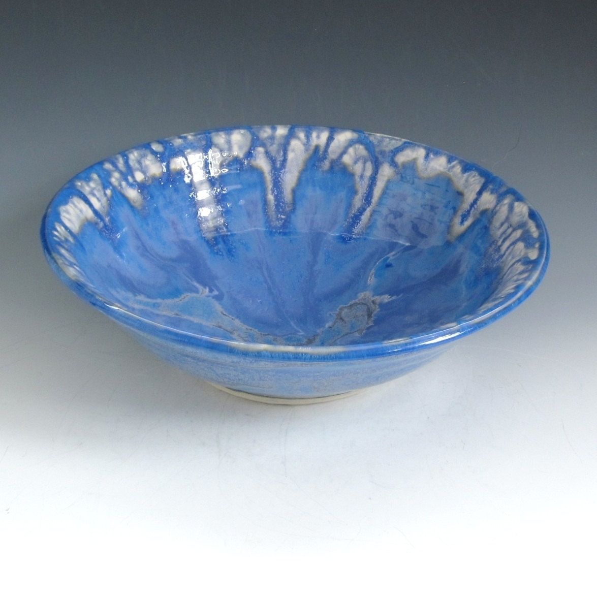 Custom Large Pottery Serving Bowl In Blue And White by Tulane Road