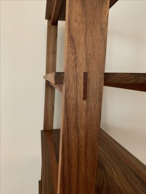 Custom Made Walnut Étagère With Sapele Trim