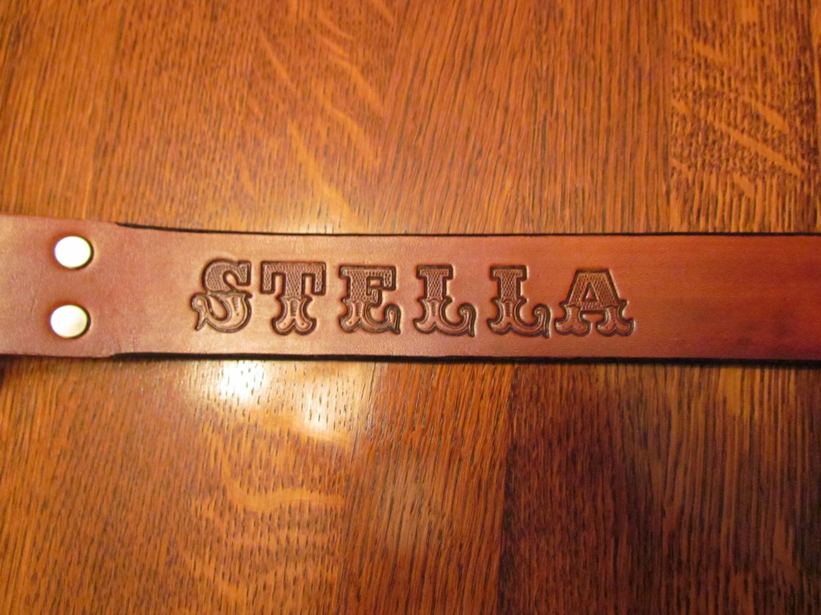 Buy Hand Crafted Leather Dog Collar With Custom Name And Address, made ...