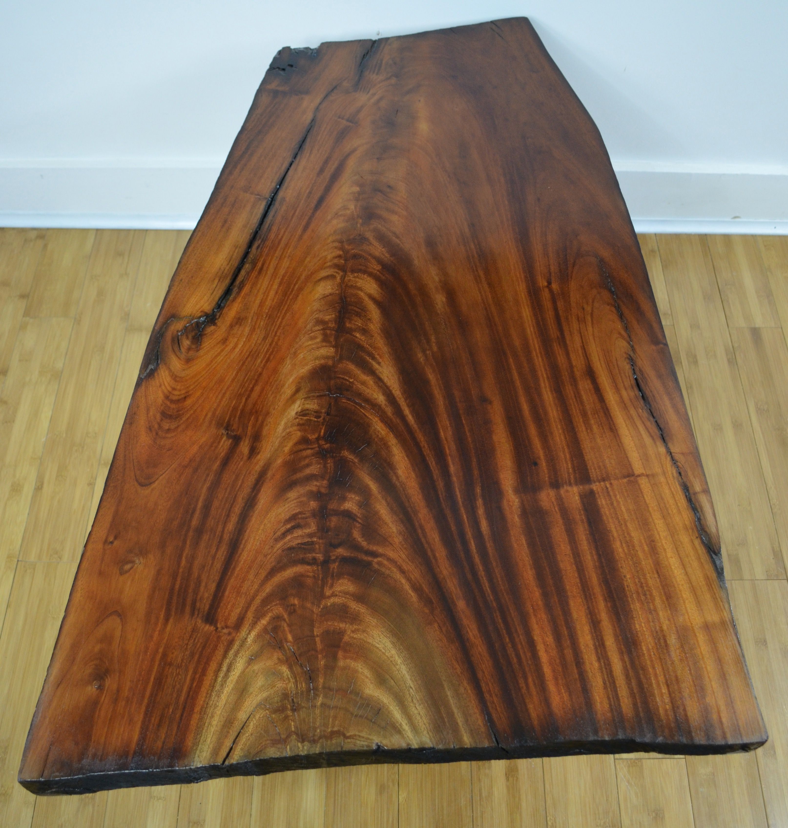 Hand Crafted African Mahogany Slab Table, Live Edge, Exclusive Availability, Very Rare by