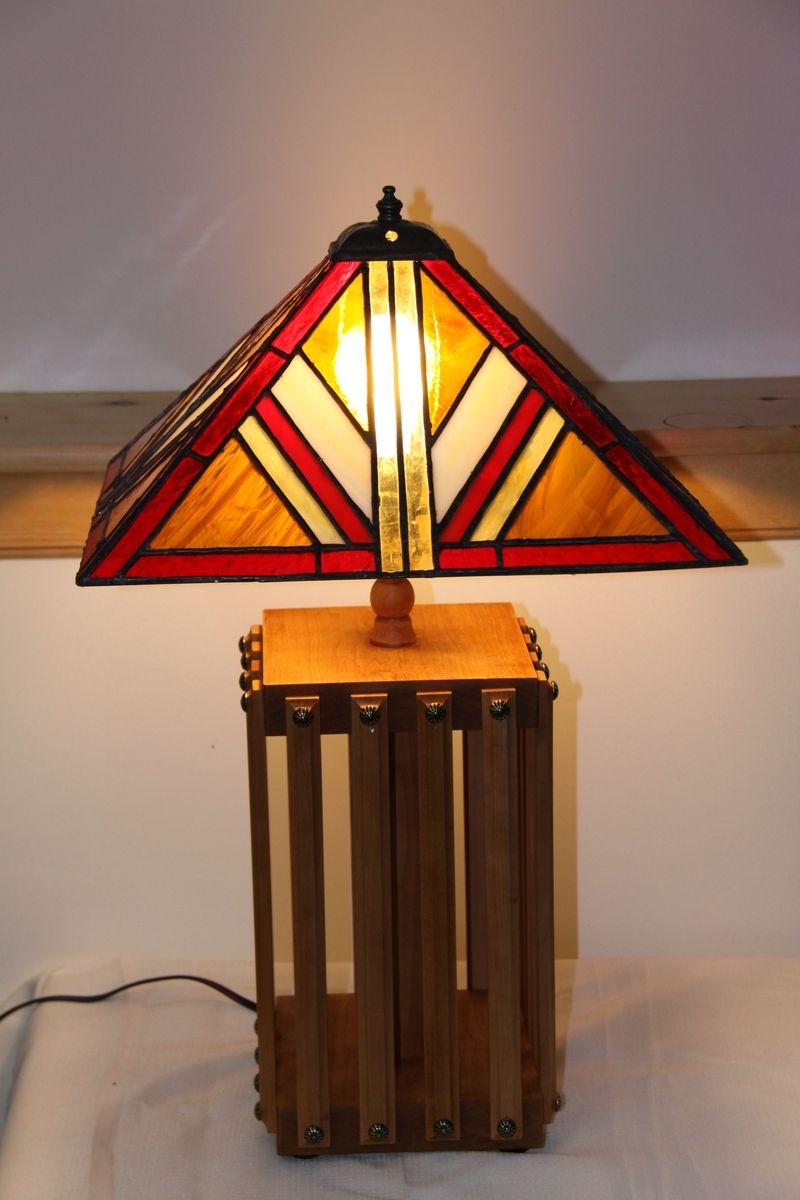 Hand Made Mission Style Lamp With Stained Glass Shade By Tobias Hand Made Mission Style Lamp With Stained Glass Shade By Tobias Wood And Custommade Com