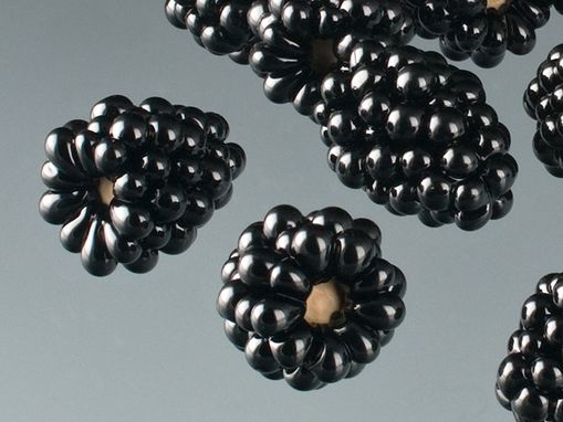 Custom Made Realistic Glass Blackberry Sculptures, Life-Sized