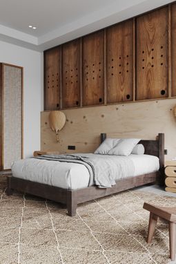 Custom Made Modern Walnut Bed Frame