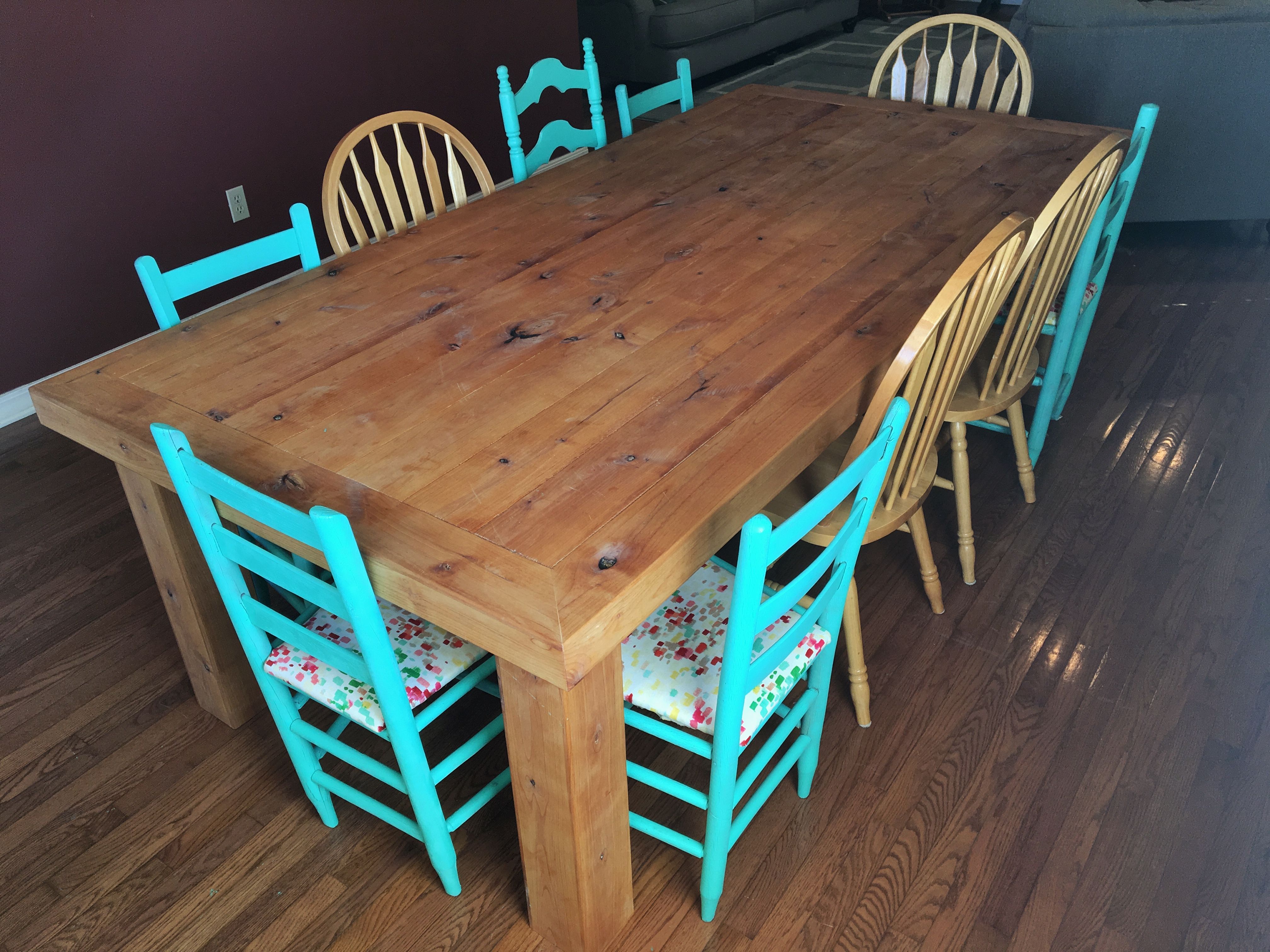 Hand Crafted Dinning Table, Rustic, Distressed, Knotty Alder, by Harmon