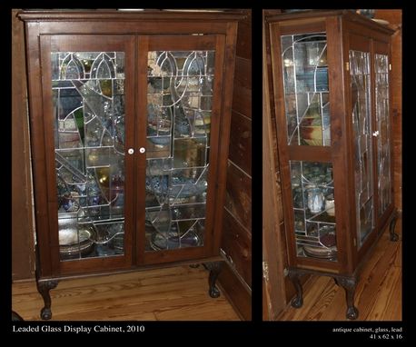 Custom Made Leaded Glass Display Cabinet