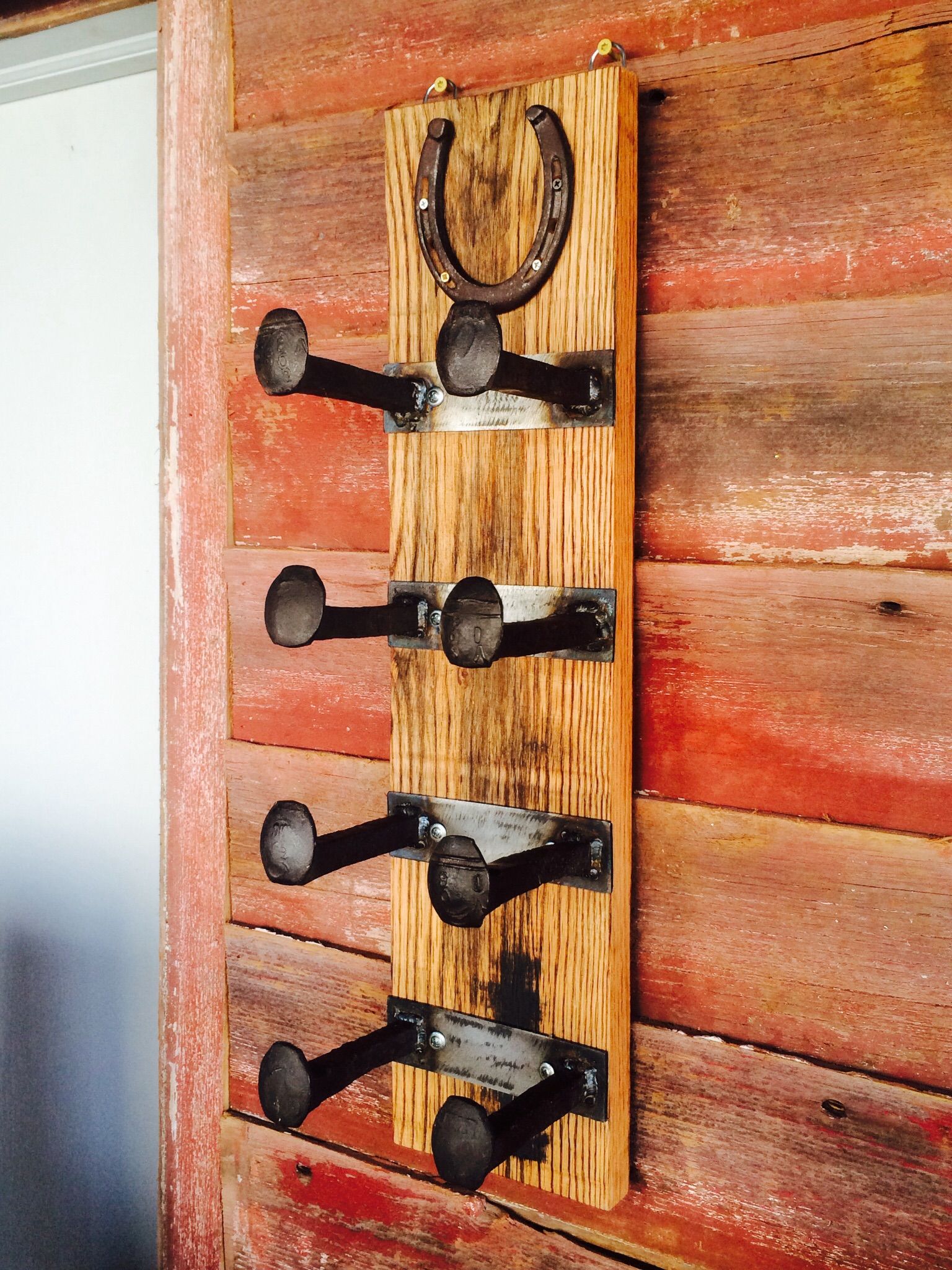 Buy Handmade Railroad Spike Wine Rack With Lucky Horseshoe, made to ...