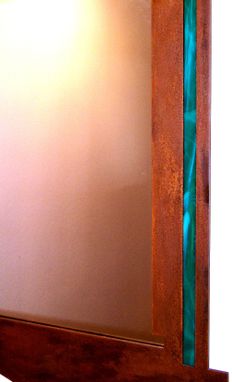 Custom Made Rustic Metal & Stained Glass Mirror