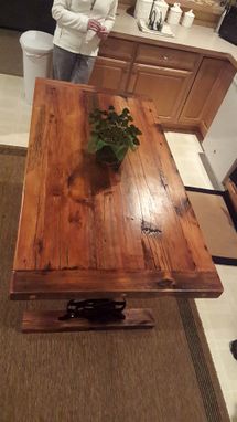 Custom Made Barn Wood Dining Table With Singer Base