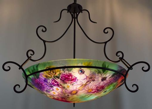 Custom Made Northwest Mixed Floral Hand Painted Chandelier