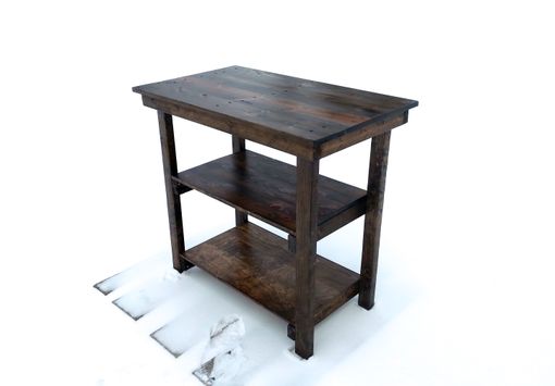 Custom Made Rustic Reclaimed Wood Kitchen Island Table