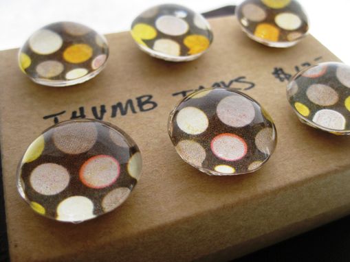 Custom Made Thumb Tacks With Dots In Set Of 6