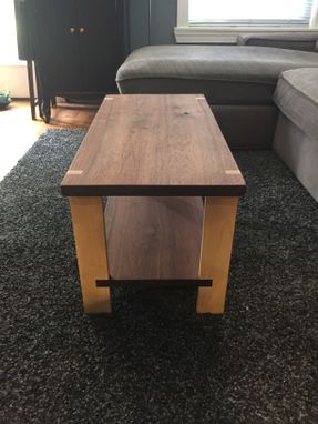 Custom Made Walnut And Maple Coffee Table