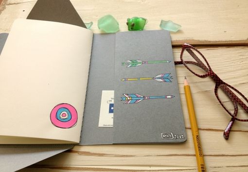 Custom Made Illustrated Arrow Postal Notebooks