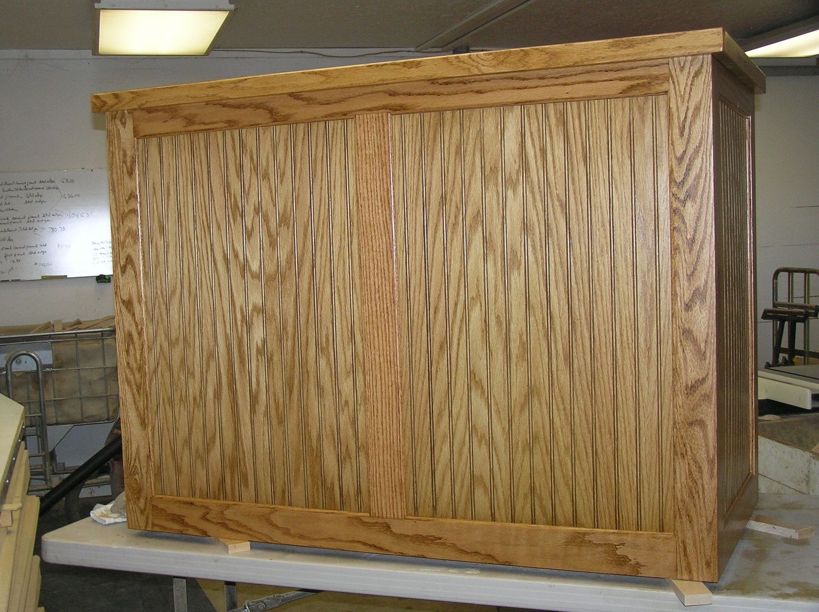 Custom Made Oak And Oak Beadboard Kitchen Island by New,Refurbish