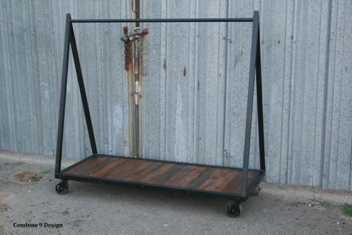 Custom Made Rustic Industrial Garment Rack. Reclaimed Wood & Steel Clothes Hanger. Store Furniture. Retail