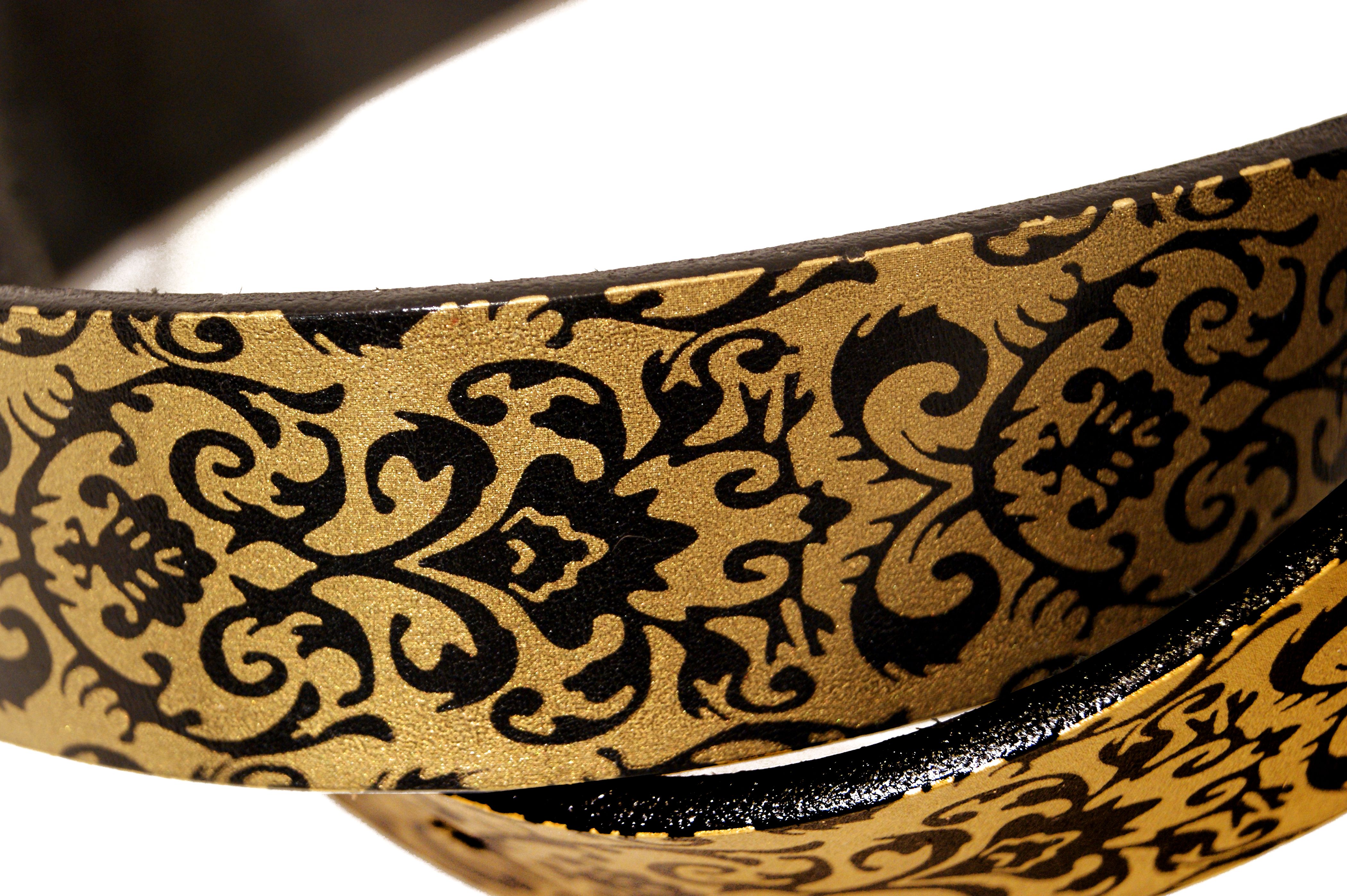 Buy Custom Damask Print Leather Belt, made to order from Project TransAction