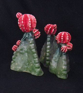 Custom Made Ceramic Sculpture Set Of 3 Cactus