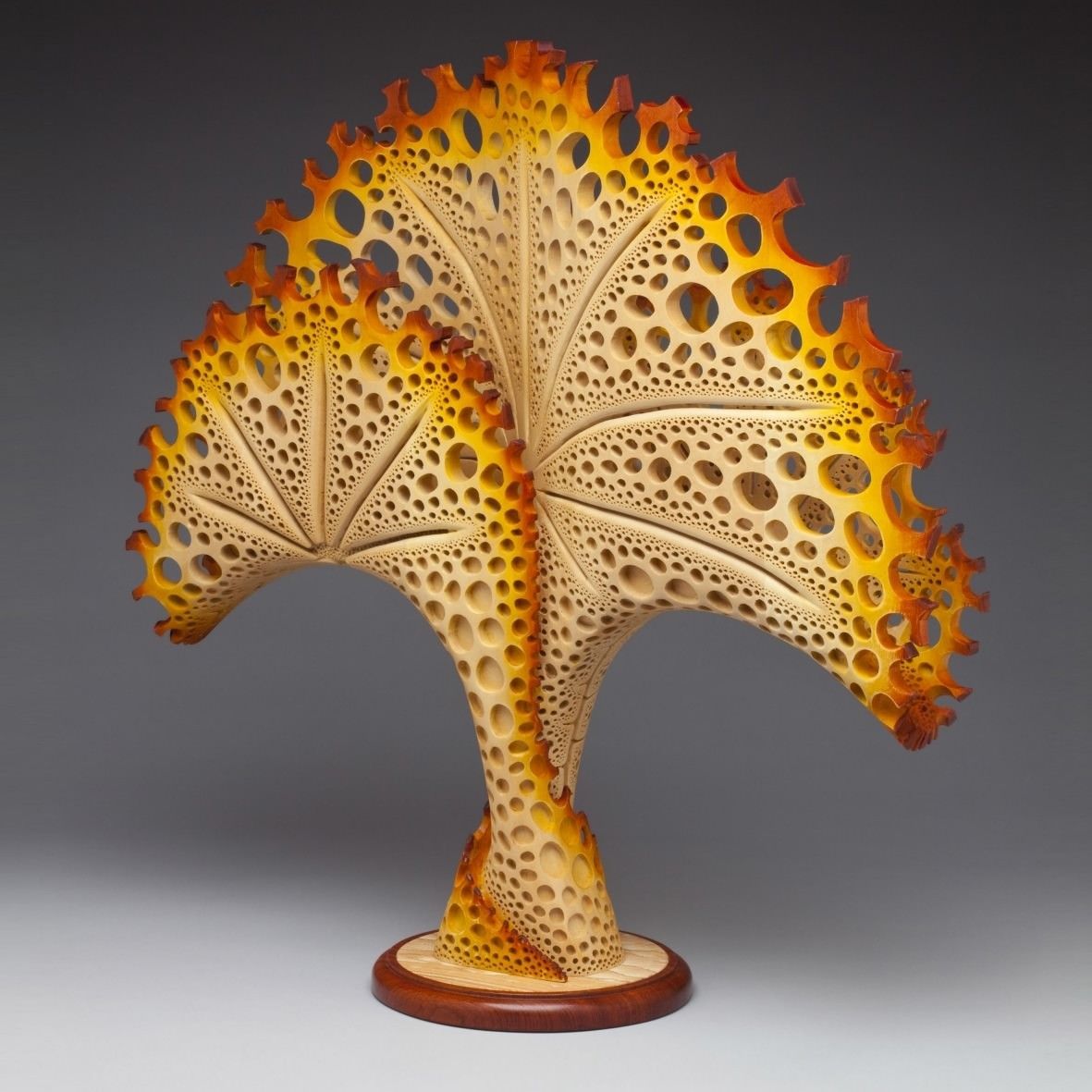 Hand Made Free-Standing Wood Sculpture Coral Reef by Mark Doolittle  Studio