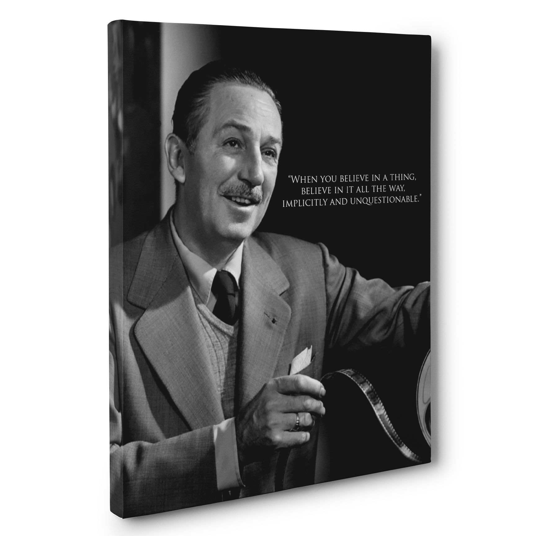 Buy Hand Crafted Believe Walt Disney Motivation Quote Canvas Wall Art, Made To Order From Paper Blast | Custommade.com