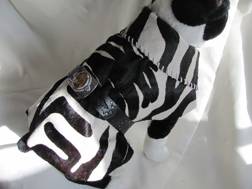 Custom Made Zebra Cowhide Lion Hearted Dog Coat