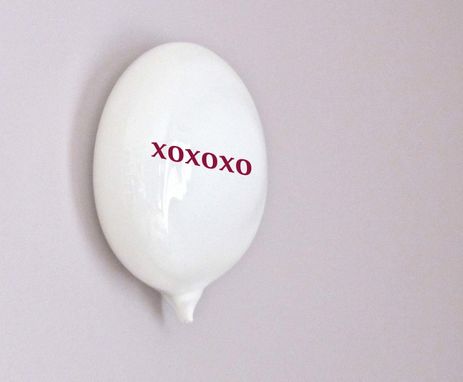 Custom Made Love Blown Glass Word Balloon Xoxoxo Wall Piece