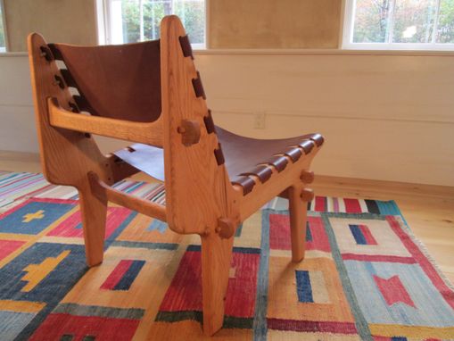 Custom Made The Sling Chair: A Hand-Crafted Oak And Leather Lounger