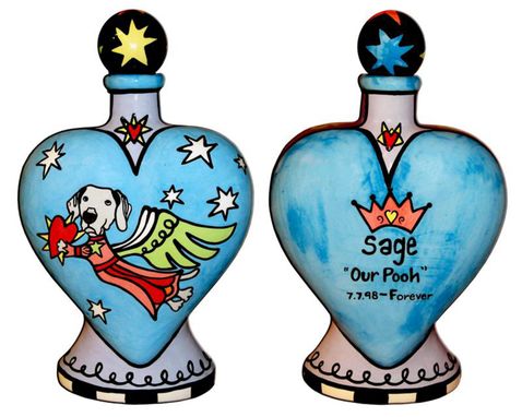 Custom Made Heavens Best Dog Heart Vase Urn