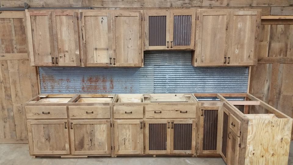 Reclaimed Rustic Kitchen Cabinets Made, Rustic Barn Wood Kitchen Cabinets