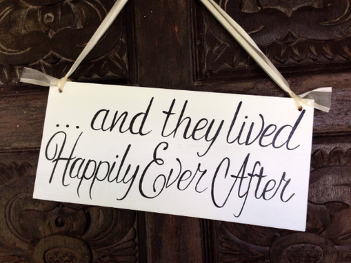 Custom Made And They Lived Happily Ever After Rustic Wedding Sign, Flower Girl Sign