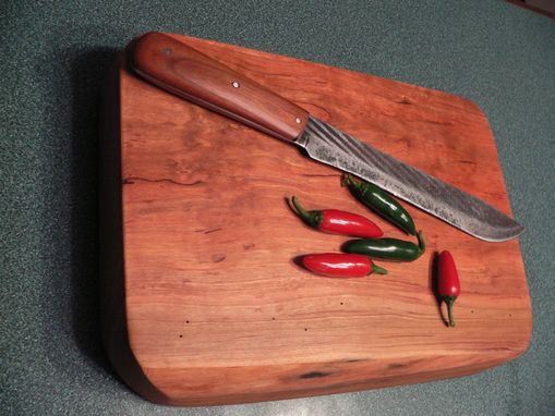 Custom Made Cherry Cutting Board And Knife