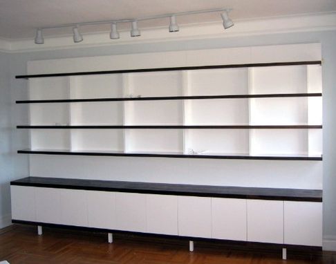 Hand Made Walnut And White Lacquer Bookcase By Codfish Park Design Walnut And White Lacquer Bookcase