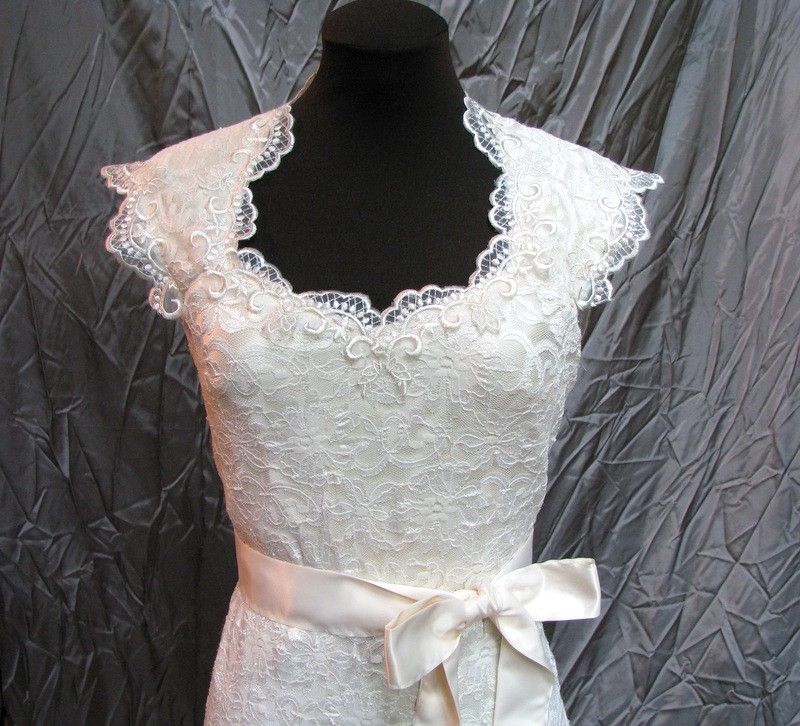Hand Crafted Romantic Lace Wedding Dress, Ivory Lace Open Back Wedding ...