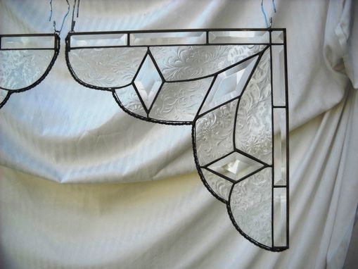Custom Made Stained Glass Lace Curtain Pair Gingerbread Trim Corners Or Room Dividers
