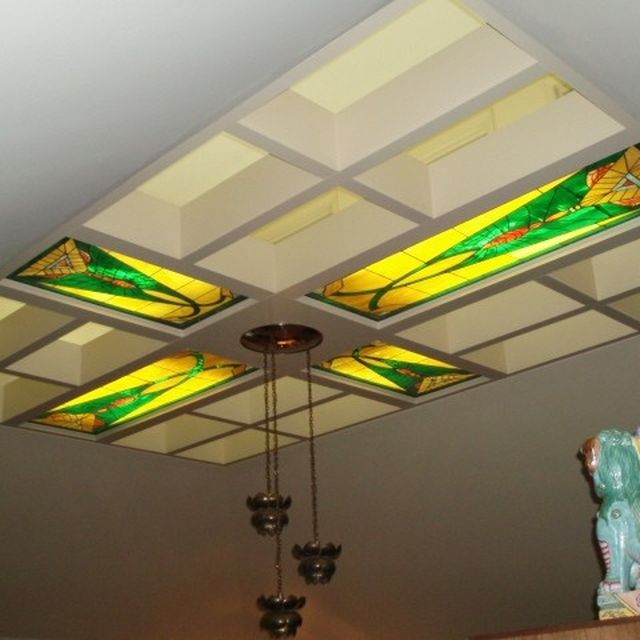 Hand Made Illuminated Stained Gl Ceiling Panels By Fuhrman Hand Made Illuminated Stained Gl Ceiling Panels By Fuhrman Studios Inc Custommade