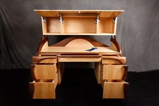 Custom Made Custom Made Walnut And Ash Wood Desk With A Secret Lock For Maximum Security!