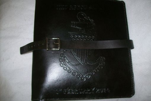 Custom Made Personalized Leather Charge Book For Coast Guard Cpo